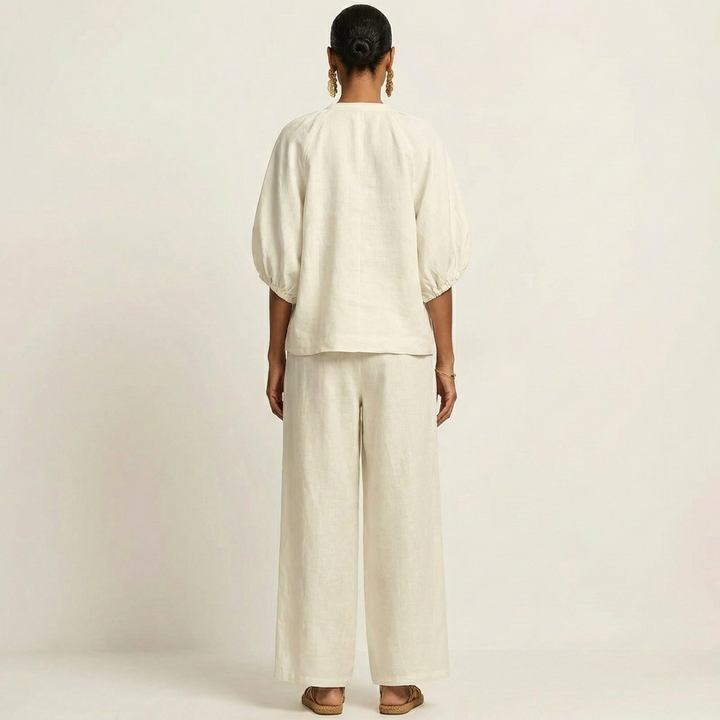 Marlowe | Rits-Voorkant Puff Sleeve Set