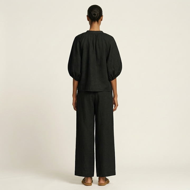 Marlowe | Rits-Voorkant Puff Sleeve Set