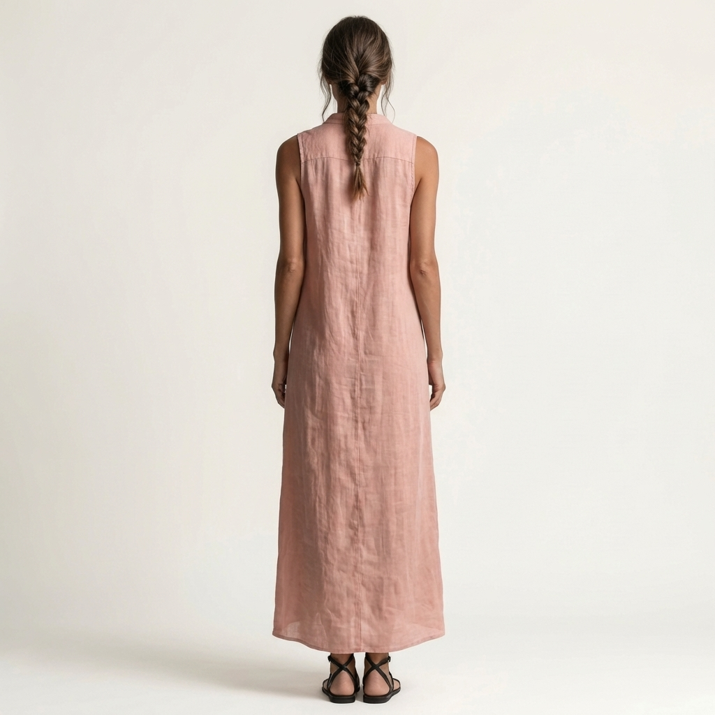 Mirabell | Kap met knoopsluiting zonder mouwen Maxi-jurk