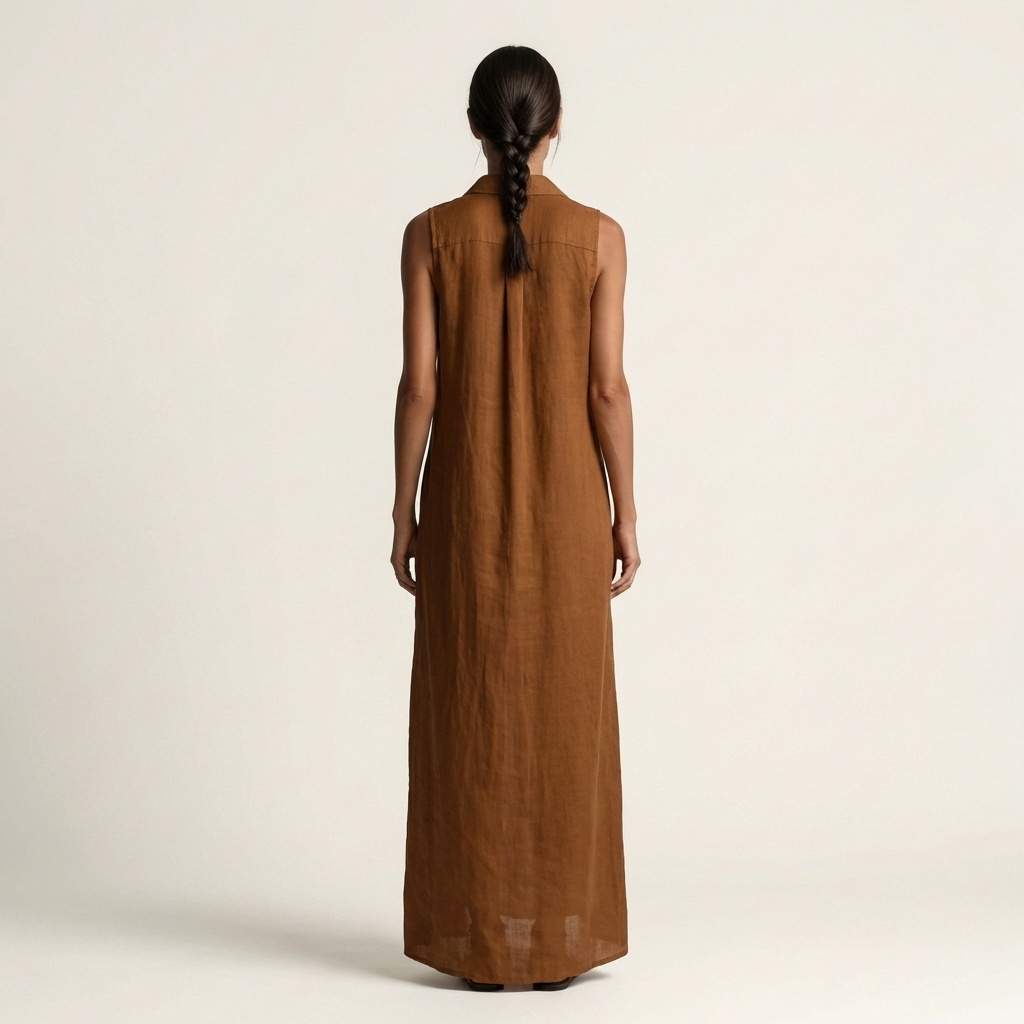 Mirabell | Kap met knoopsluiting zonder mouwen Maxi-jurk