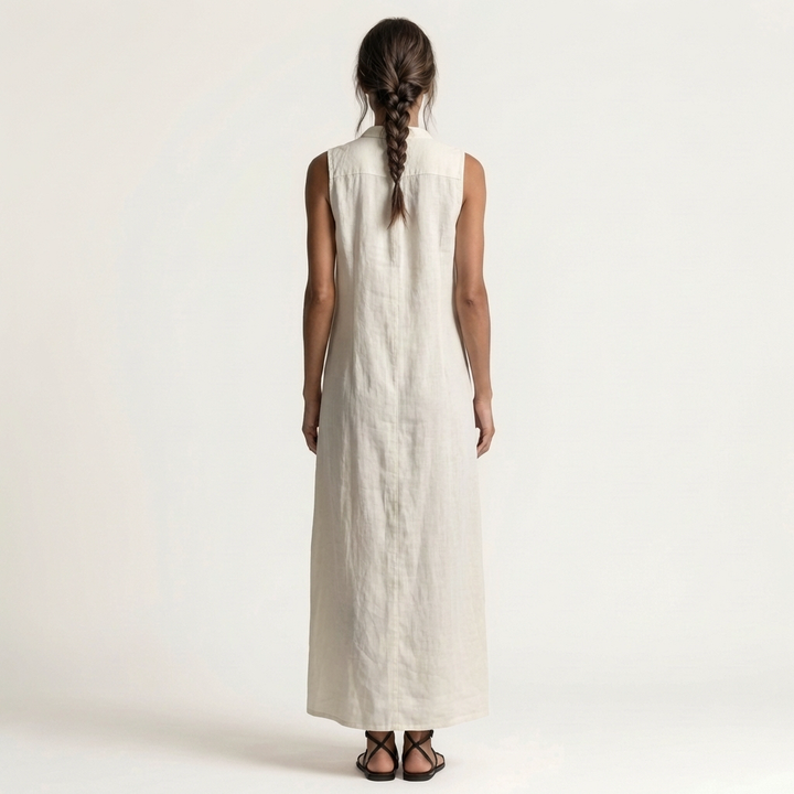 Mirabell | Kap met knoopsluiting zonder mouwen Maxi-jurk
