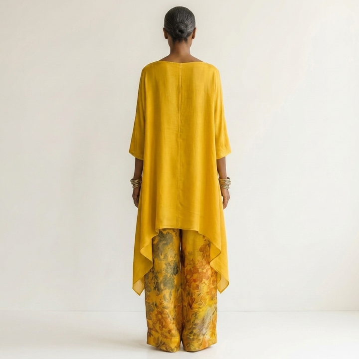 Cariola | Katoen-Zijde Twee-Delig Set met Asymmetrische Tuniek