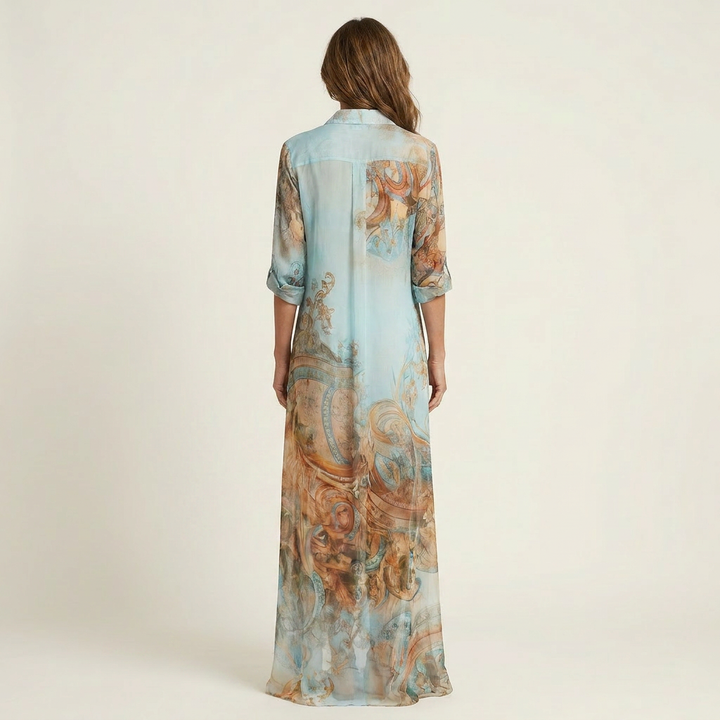 Lanie | Zijde Maxi Shirt Jurk