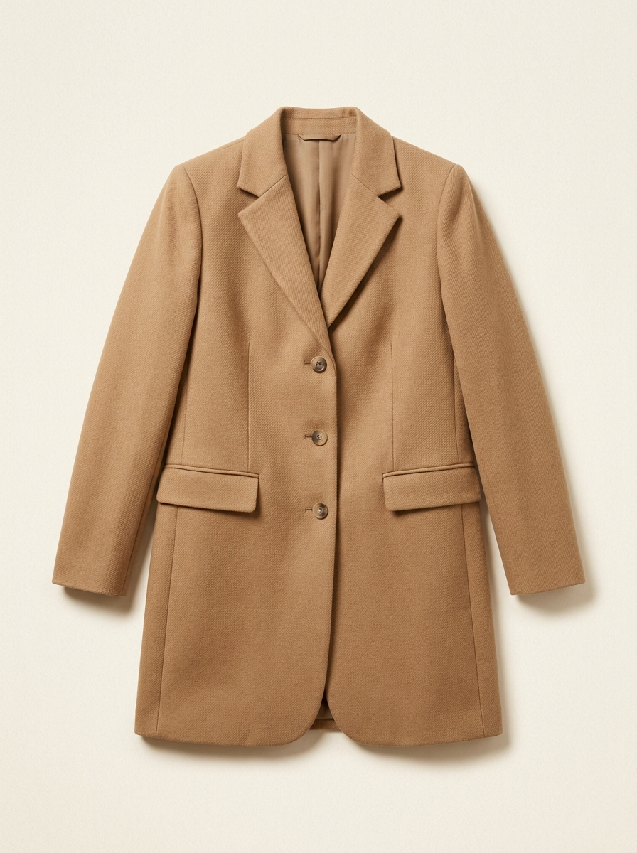 Longline camel blazer