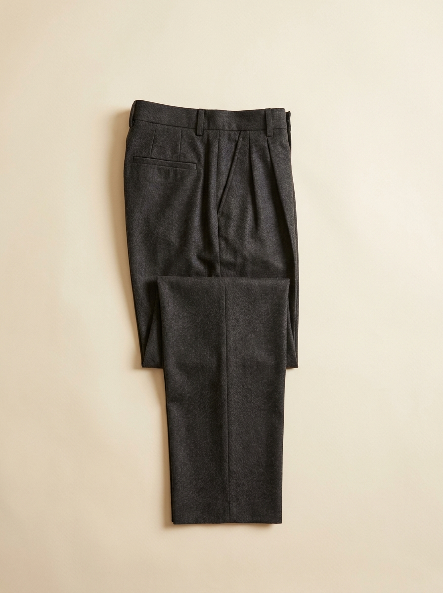 Charcoal tailored straight trousers
