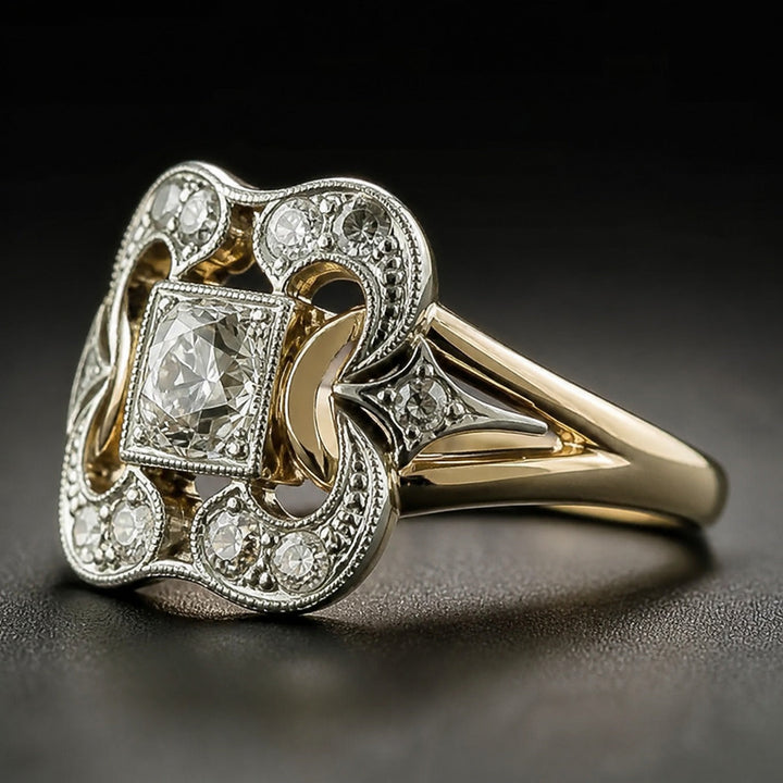 Vintage Zirkonia Gouden Ring