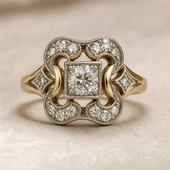 Vintage Zirkonia Gouden Ring