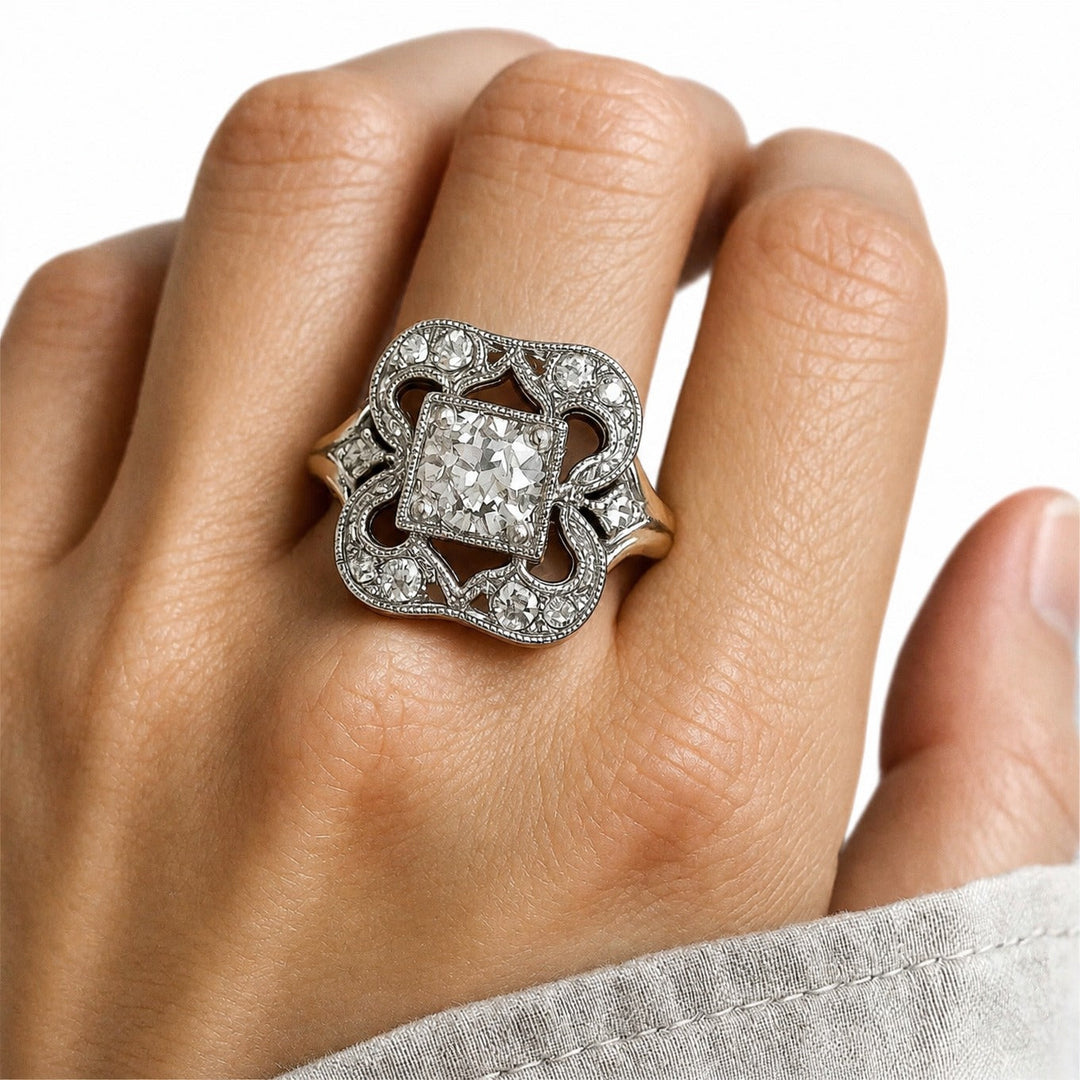 Vintage Zirkonia Gouden Ring