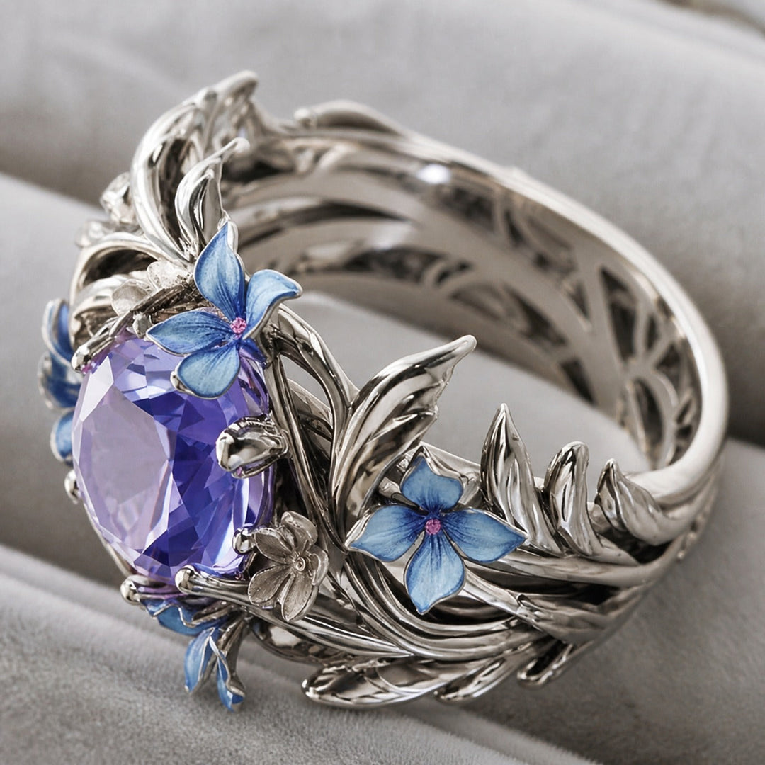 Lavendel Bloem Erfstuk Ring