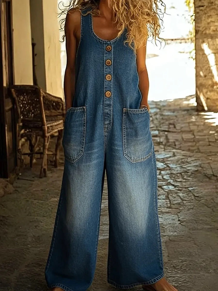 Saylor | Vintage Gewassen Katoenen Denim Overalls