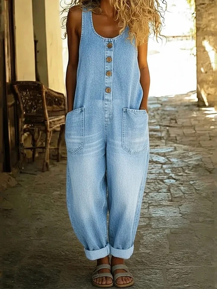 Saylor | Vintage Gewassen Katoenen Denim Overalls